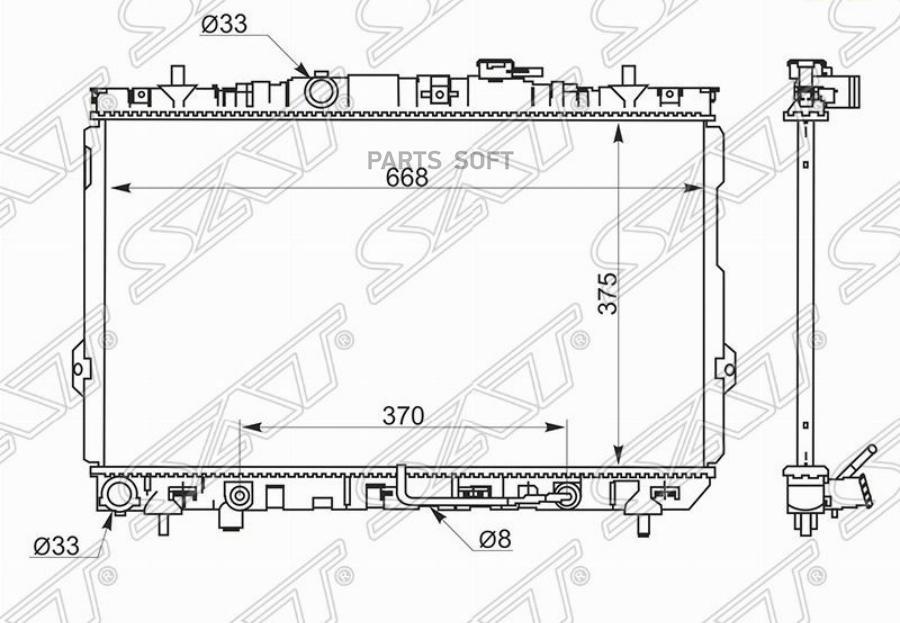 

Радиатор Основной Hyundai Elantra 1.6/2.0/2.0d 00-(Трубчатый) Sat арт. SG-HY0003