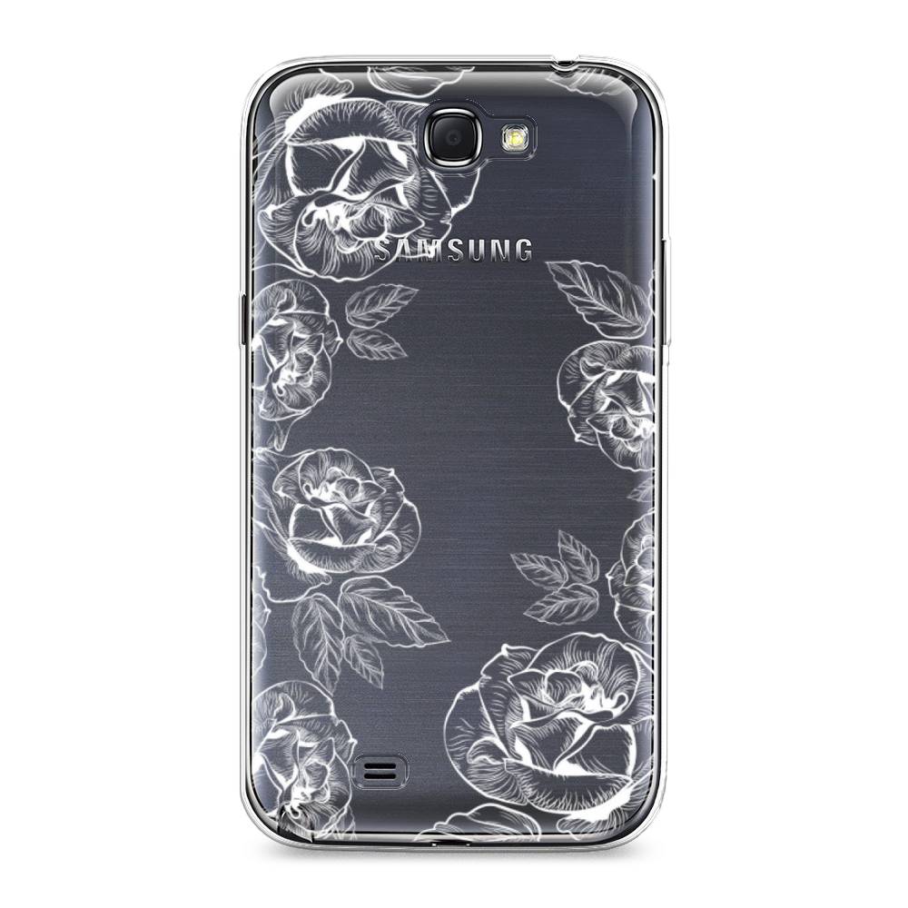 

Чехол на Samsung Galaxy Note 2 "Розы графика", Черный;серый, 23250-2