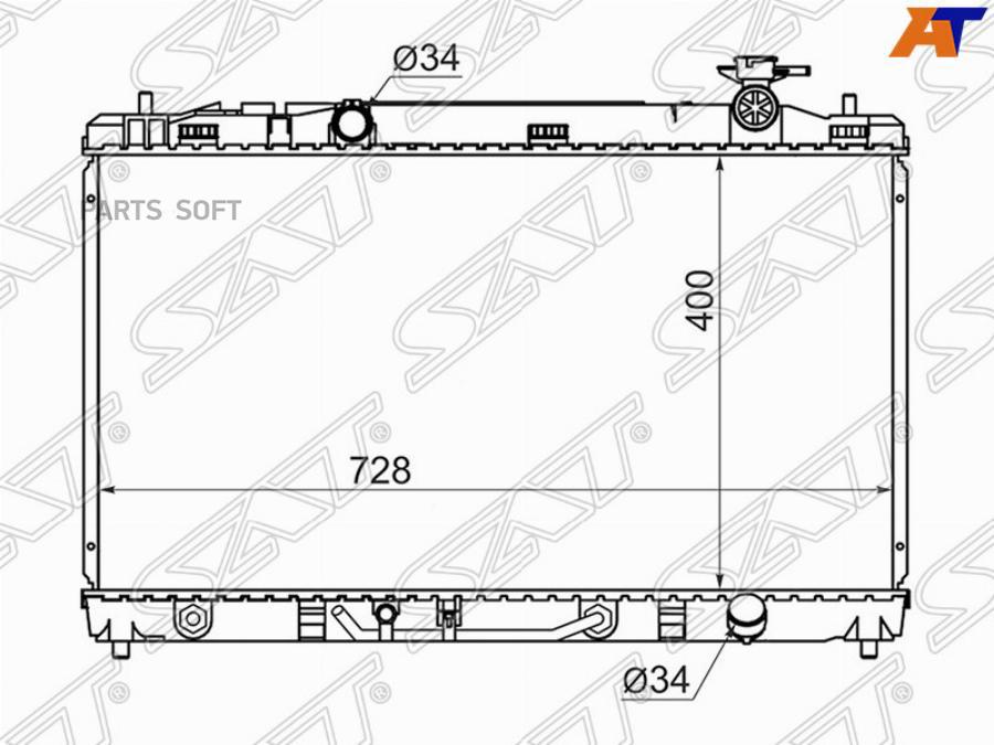 Радиатор Toyota Camry 2az-Fe 2.4 06-/Venza 1ar-Fe 08- Sat арт. SG-TY0003-ACV40-R