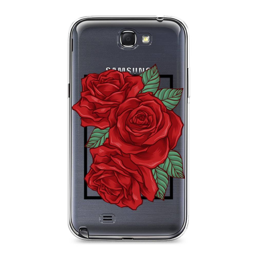 

Чехол на Samsung Galaxy Note 2 "Три алые розы", Красный, 23250-2