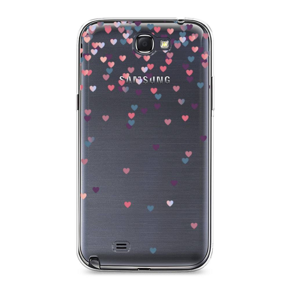 

Чехол на Samsung Galaxy Note 2 "Посыпка сердечки", Розовый;фиолетовый, 23250-3