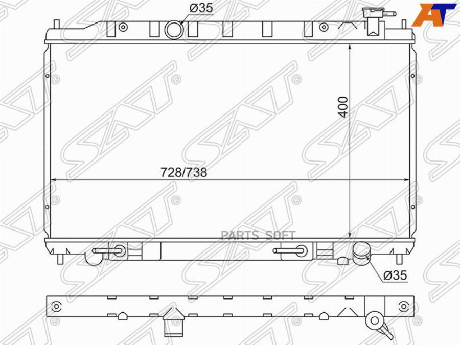 Радиатор Nissan Teana J31 (2003-2008) Двигателя Vq23/Vq35 Sat арт. NS0004-J31-V6