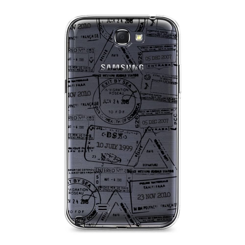 

Чехол на Samsung Galaxy Note 2 "Visa stamps 2", Белый;черный;серый, 23250-2