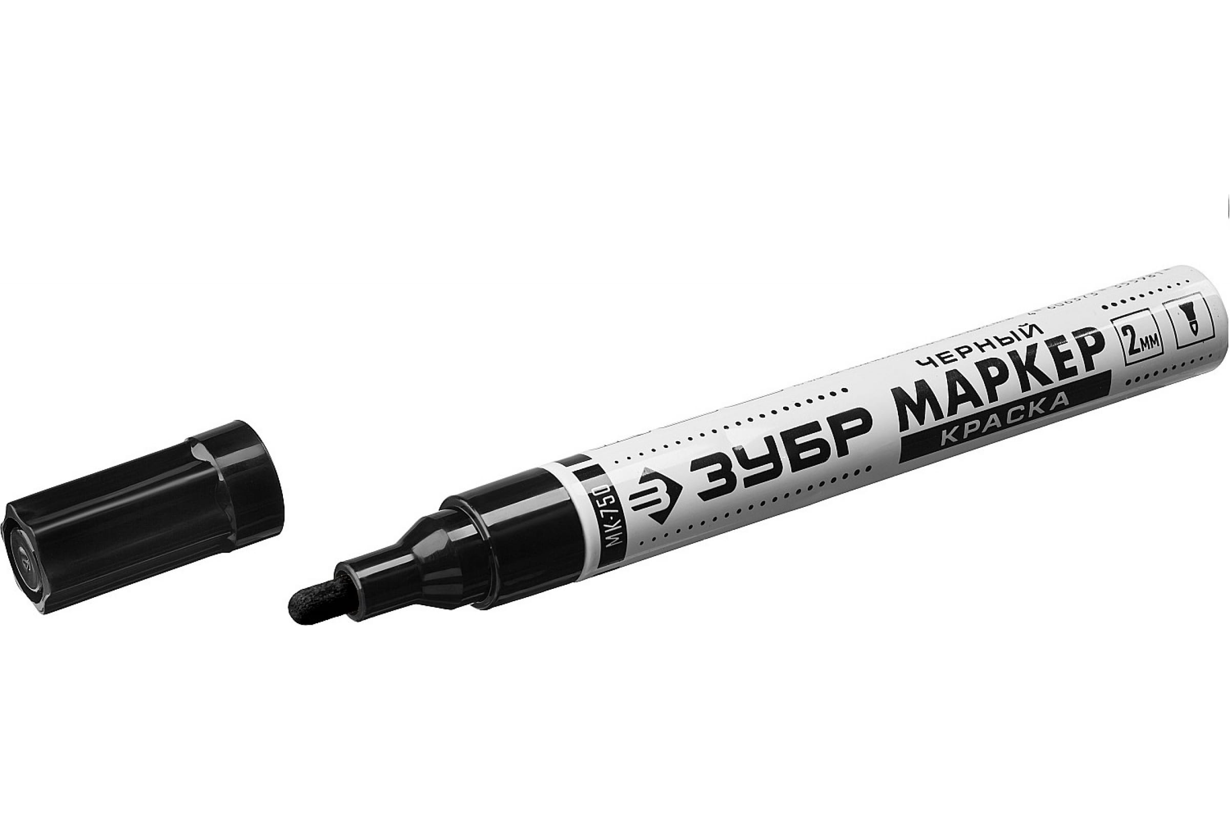 Маркер-краска ЗУБР МК-750 черный 2-4 мм круглый наконечник маркер краска для шин водонепроницаемая на маслянной основе