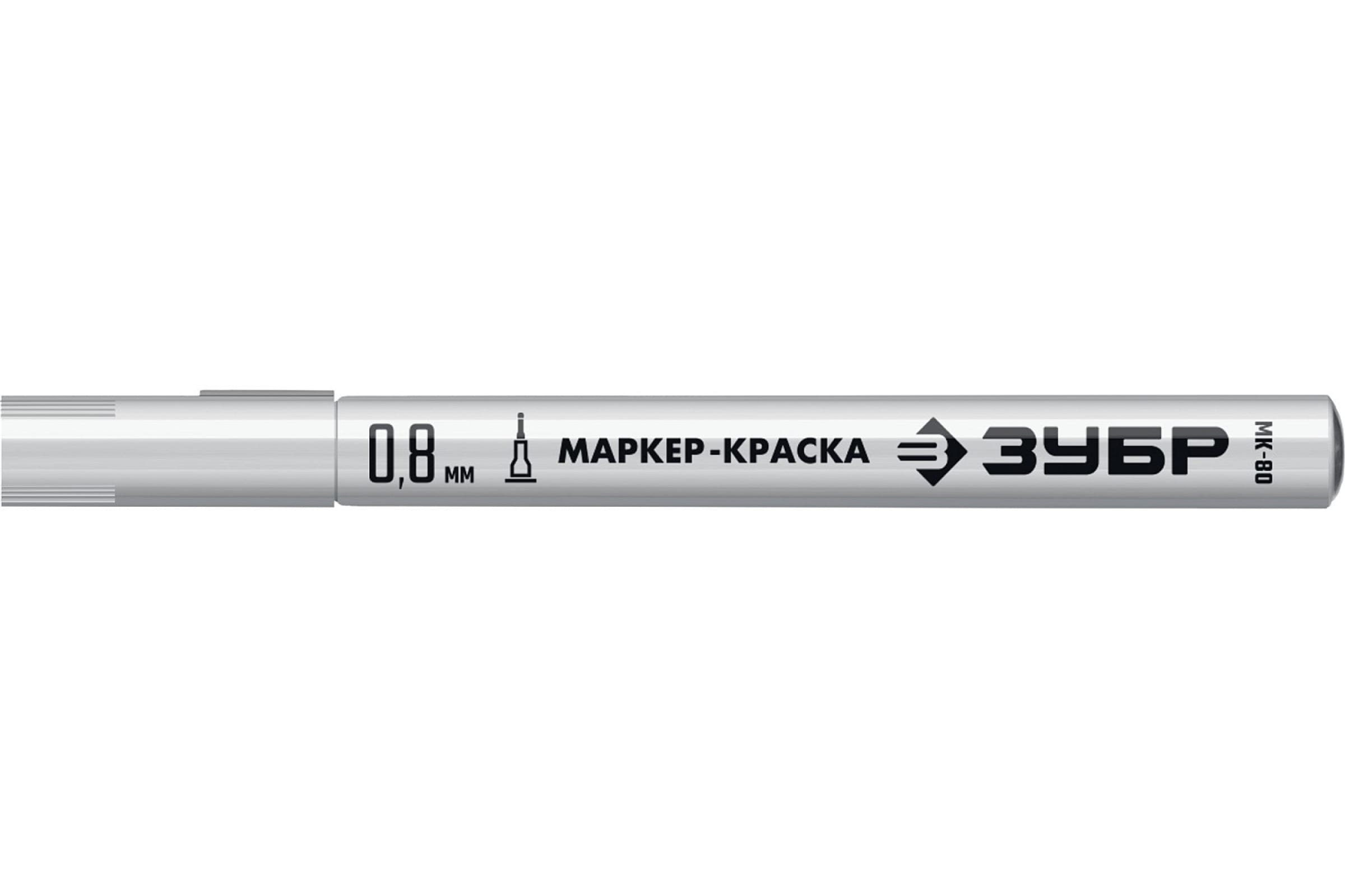 Маркер-краска ЗУБР МК-80 белый 0.8 мм экстра тонкий строительный карандаш зубр ксп 4 06305 18 z01 профессиональный 180 мм