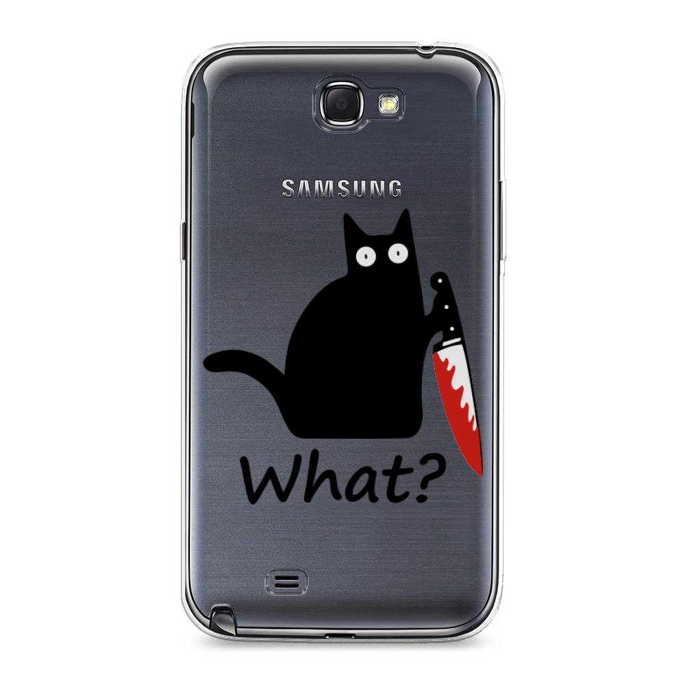 

Чехол на Samsung Galaxy Note 2 "Котик с ножом", Черный;красный, 23250-6