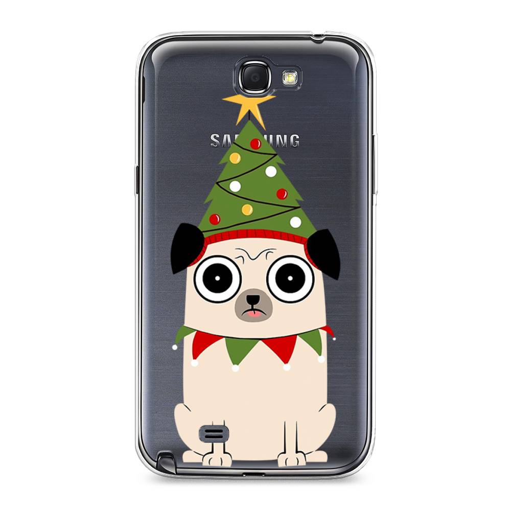 

Чехол на Samsung Galaxy Note 2 "Собачка с ёлочкой", Бежевый;красный;зеленый, 23250-1