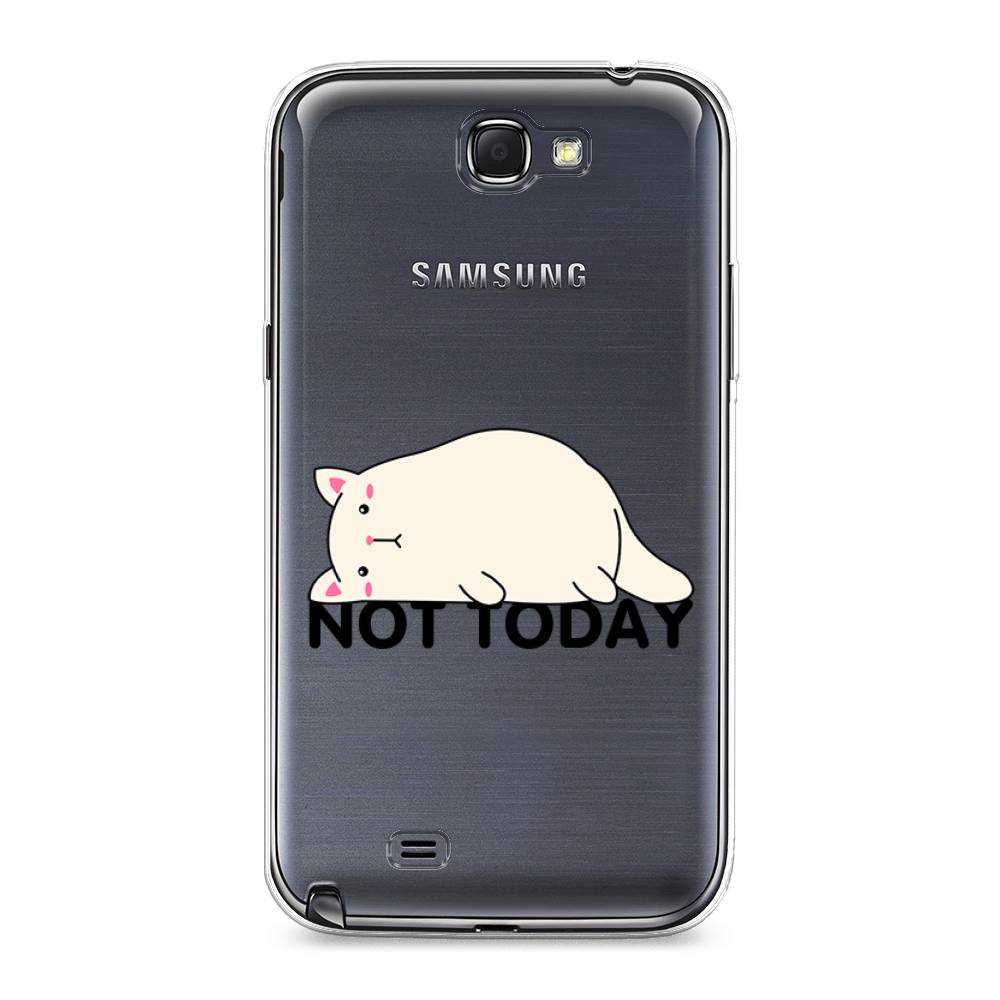 

Чехол на Samsung Galaxy Note 2 "Cat not today", Белый;розовый;черный, 23250-1