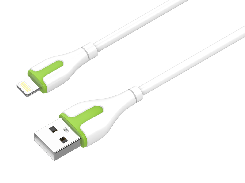 фото Кабель ldnio ls572 usb - lightning 2.1a 2m white-green ld_c3816