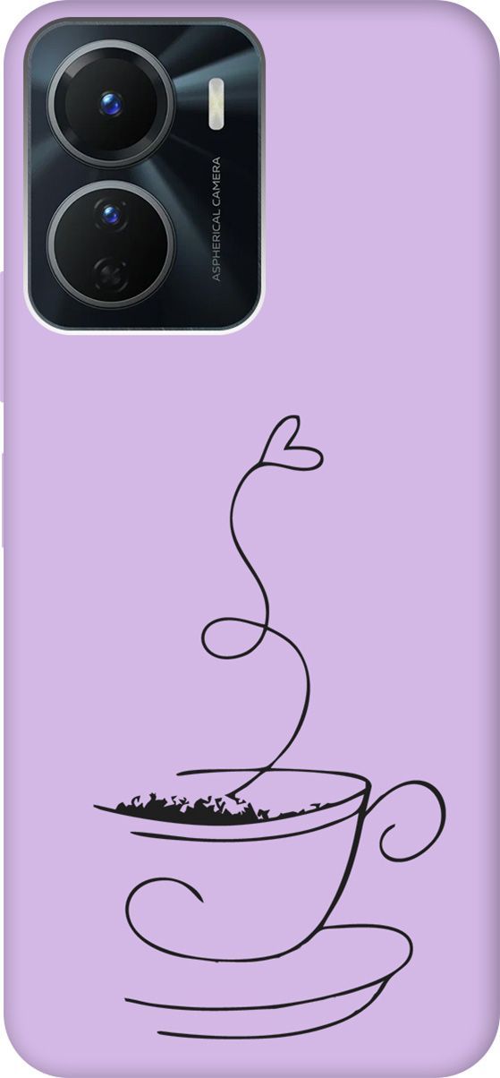 

Чехол на Vivo Y16 "Coffee Love" сиреневый, Фиолетовый;черный, 157781