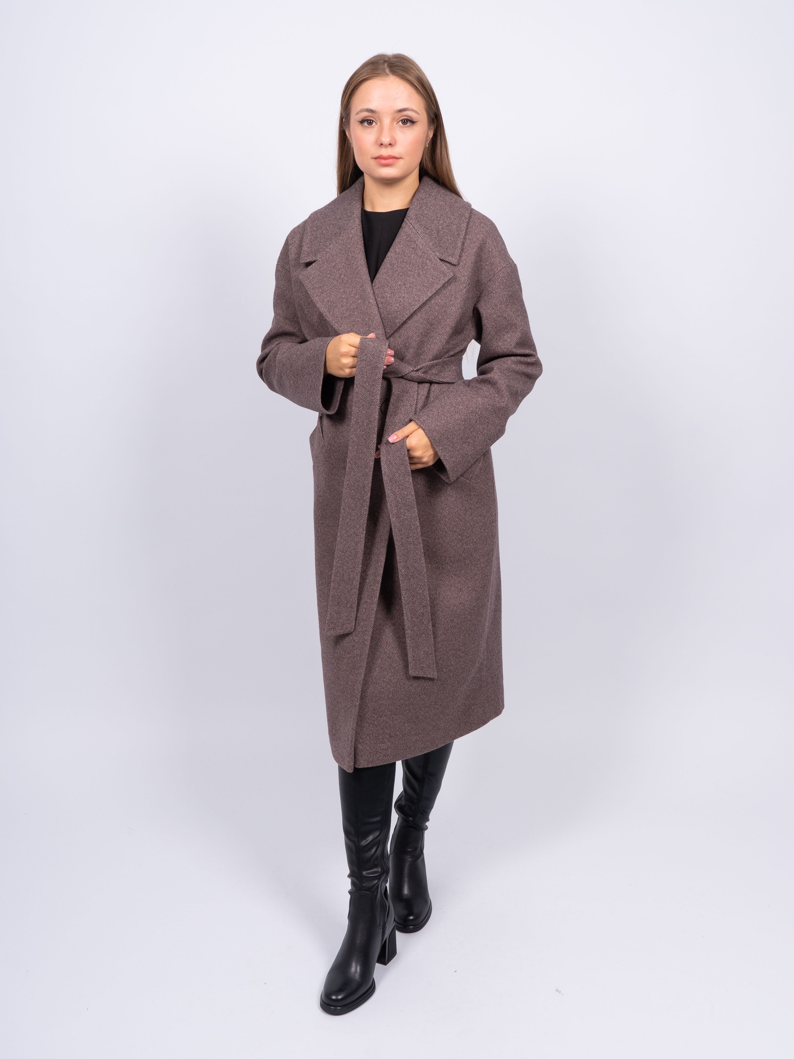

Пальто женское 365 clothes KR-184-Рубчик коричневое 48 RU, Коричневый, KR-184-Рубчик