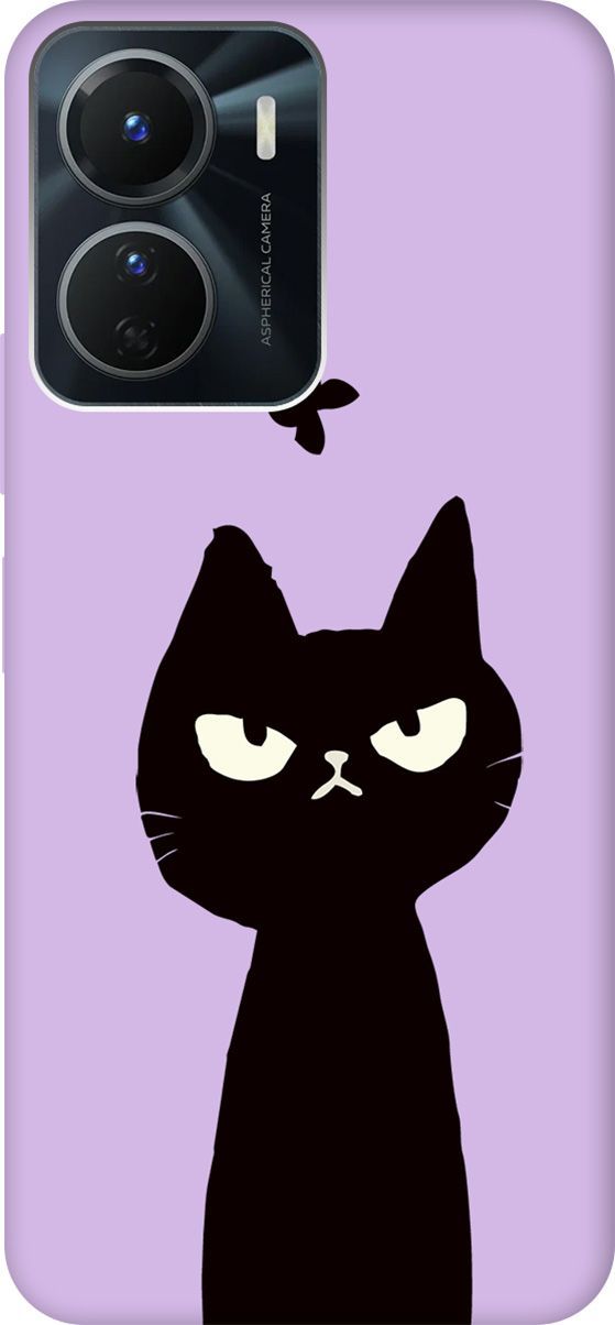 

Чехол на Vivo Y16 "Disgruntled Cat" сиреневый, Фиолетовый;черный, 157780