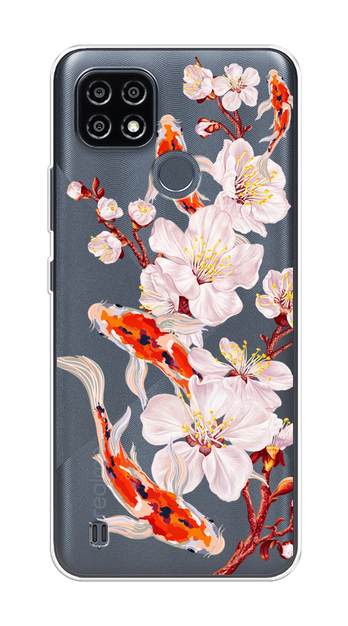 

Чехол на Oppo Realme C21Y/C25Y "Карпы и сакура", Оранжевый;розовый;бежевый;прозрачный, 2510950-1