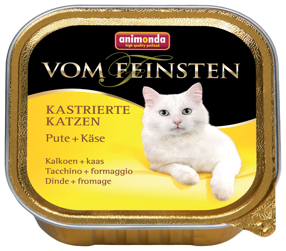 фото Консервы для кошек animonda vom feinsten kastrierte katzen, индейка, сыр, 100г 32шт