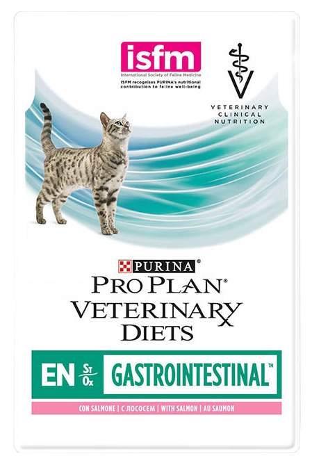 Влажный корм для кошек Pro Plan Veterinary Diets EN Gastrointestinal, лосось, 12шт по 85г