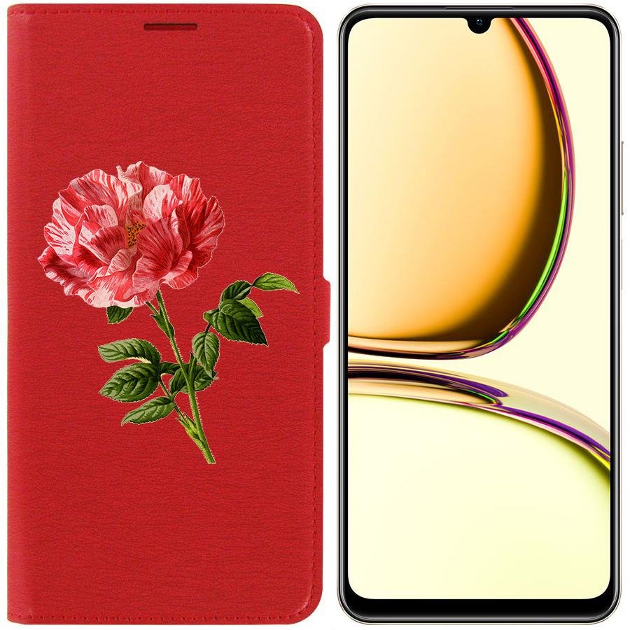 

Чехол-книжка Krutoff Eco Book для Realme C53 Рисованная роза (красный)