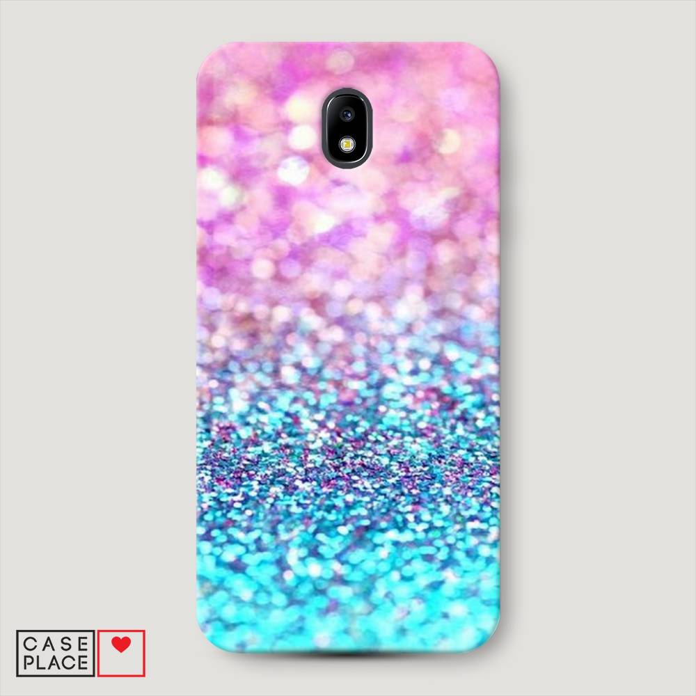 фото Чехол awog "розово-голубые глиттеры рисунок" для samsung galaxy j7 2017