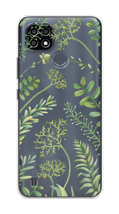 

Чехол на Oppo Realme C21Y/C25Y "Green Leaves", Зеленый;прозрачный, 2510950-1
