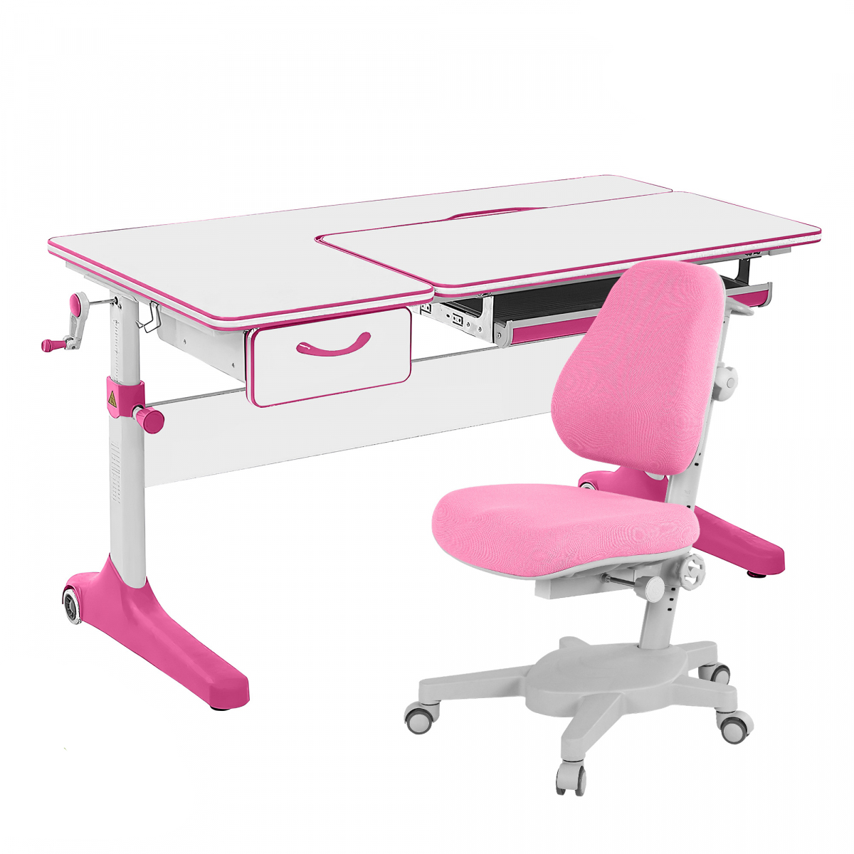 Комплект парта Anatomica Uniqa Lite белый/розовый с розовым креслом Armata комплект парта kinderzen dali plus клен серый с розовым креслом armata