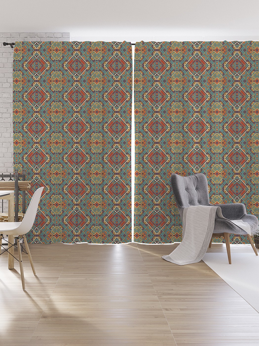 

Шторы под лён JoyArty "Классические узоры", серия Oxford DeLux, 340х265 см, Классические узоры