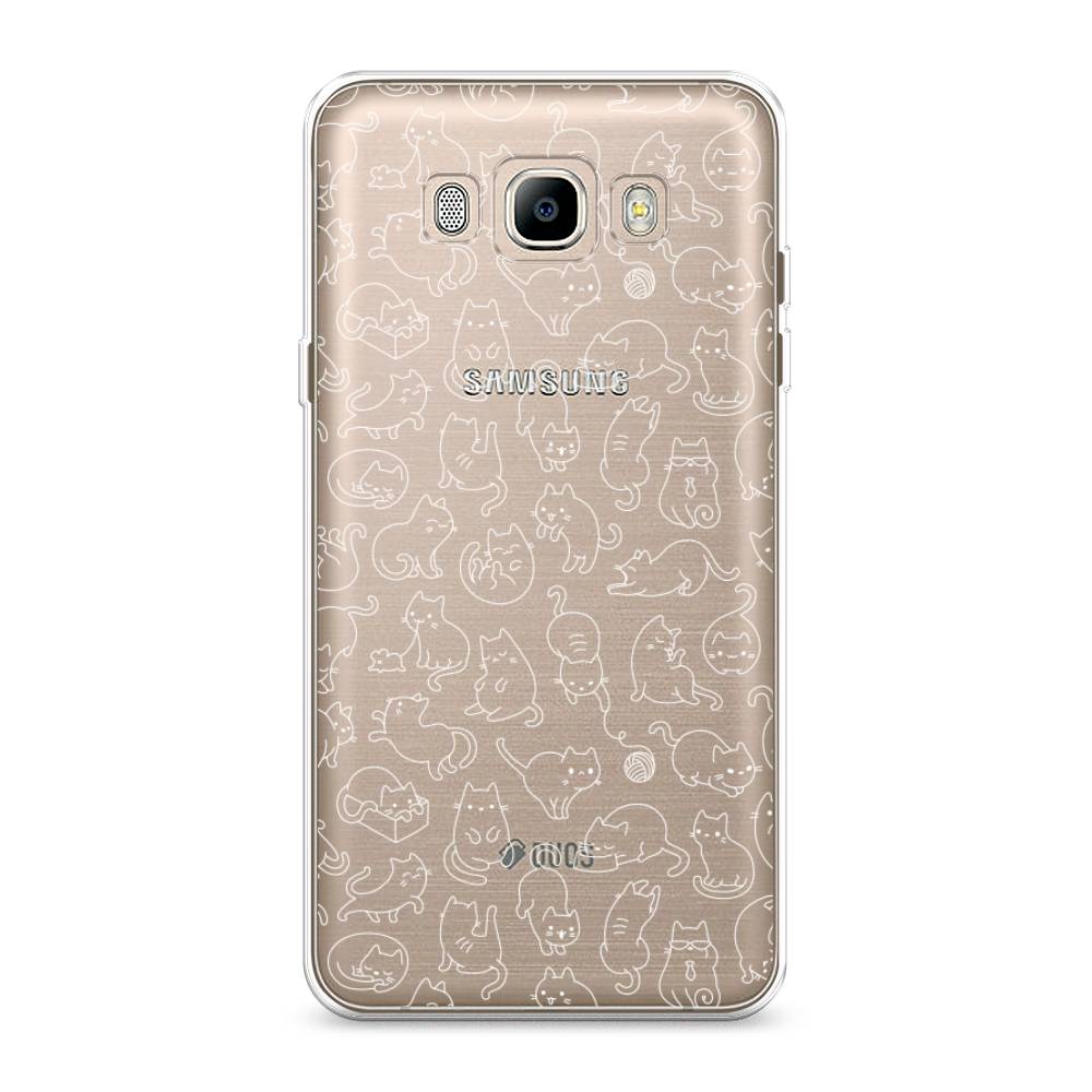 

Чехол Awog на Samsung Galaxy J7 2016 / Самсунг J7 2016 "Шкодливые котики", Черный;белый;серый, 23050-2