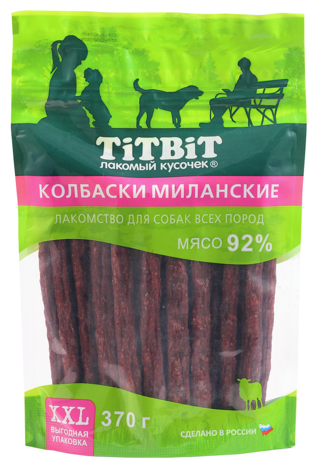 фото Лакомство для собак titbit колбаски миланские - xxl, 370 г