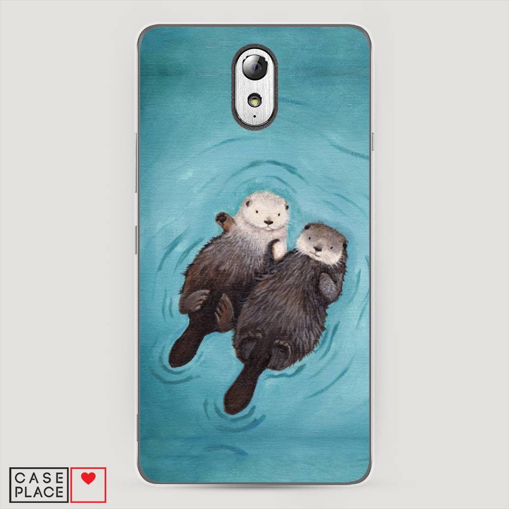 

Чехол Awog на Lenovo Vibe P1m / Леново Vibe P1m "Парочка бобров", Голубой, 111350-10