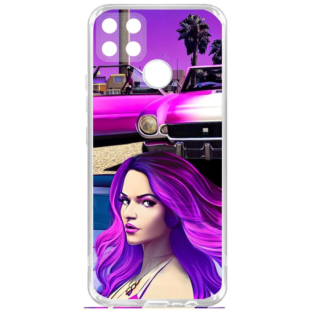 

Чехол-накладка Krutoff Clear Case Жизнь в розовом для Realme C25s, Прозрачный
