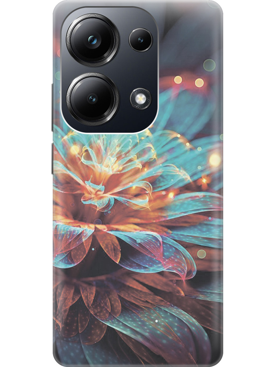 

Чехол на Xiaomi Redmi Note 13 Pro 4G / Poco M6 Pro 4G "Магический цветок", Голубой;красный;черный, 20012096