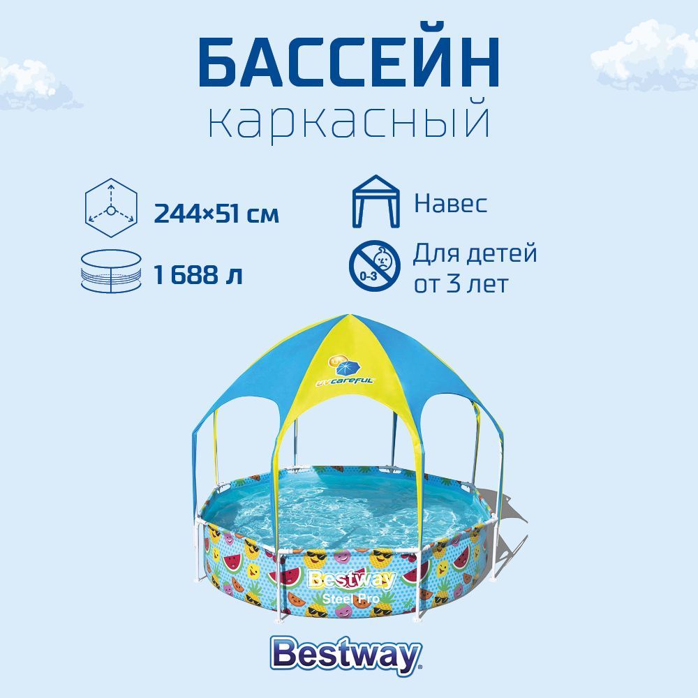 Каркасный бассейн Bestway 56432BW 244x244x51 см 39660₽