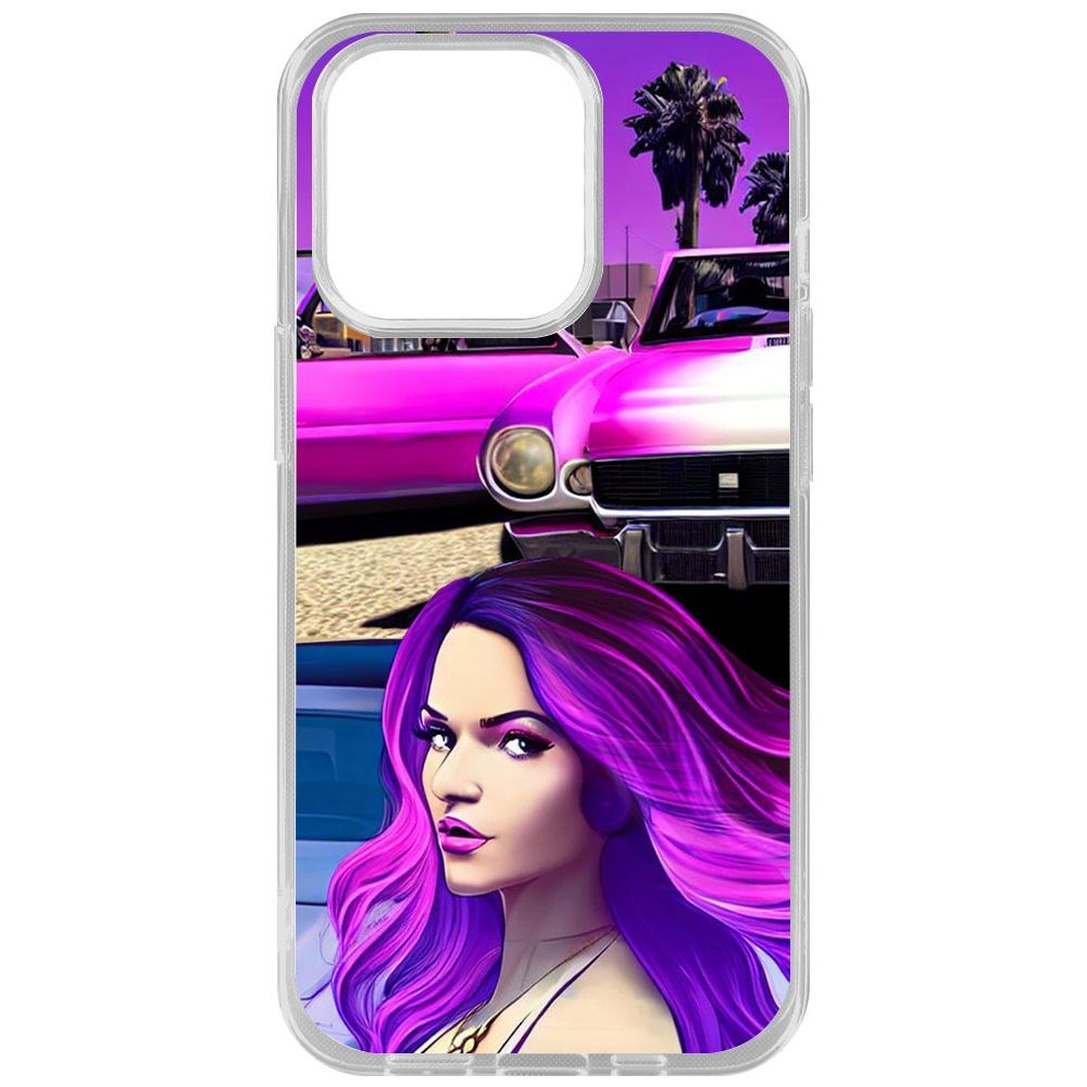 

Чехол-накладка Krutoff Clear Case Жизнь в розовом для iPhone 14 Pro, Прозрачный