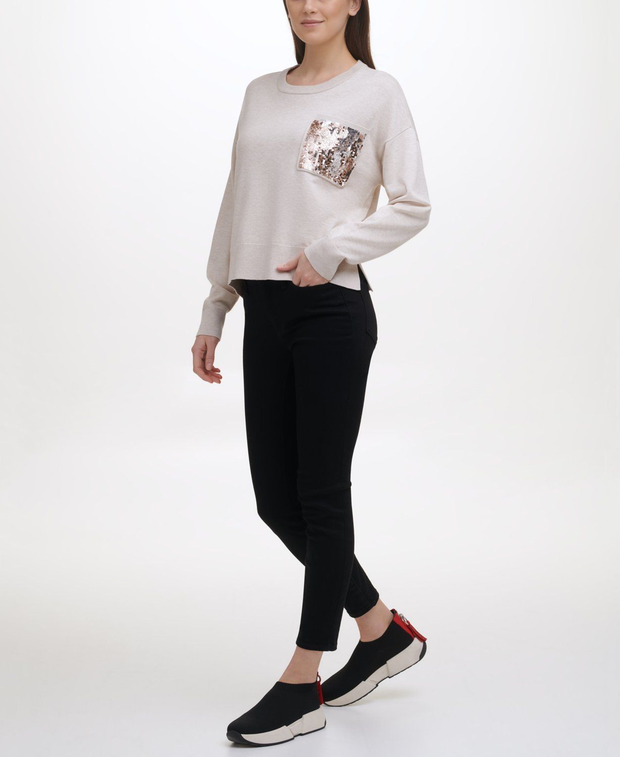 

Свитшот женский DKNY P1MSJ055 белый S, P1MSJ055