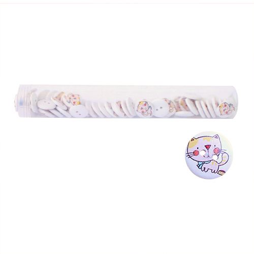 

Пуговица деревянная, Мультяшные персонажи 18мм 50шт (Кошка 2)