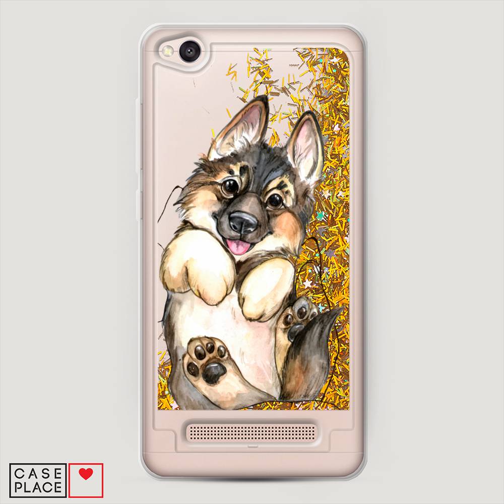 

Жидкий чехол с блестками "Овчарка в ладошках" на Xiaomi Redmi 4A, 31390-1