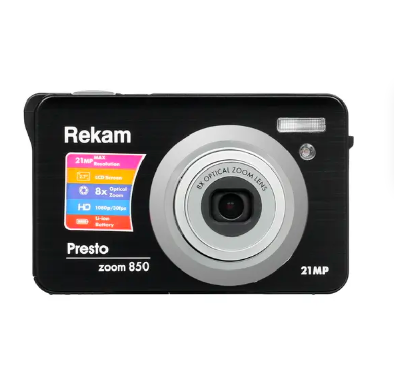 

Фотоаппарат компактный REKAM Presto zoom 850 bl черный, Presto zoom 850 bl