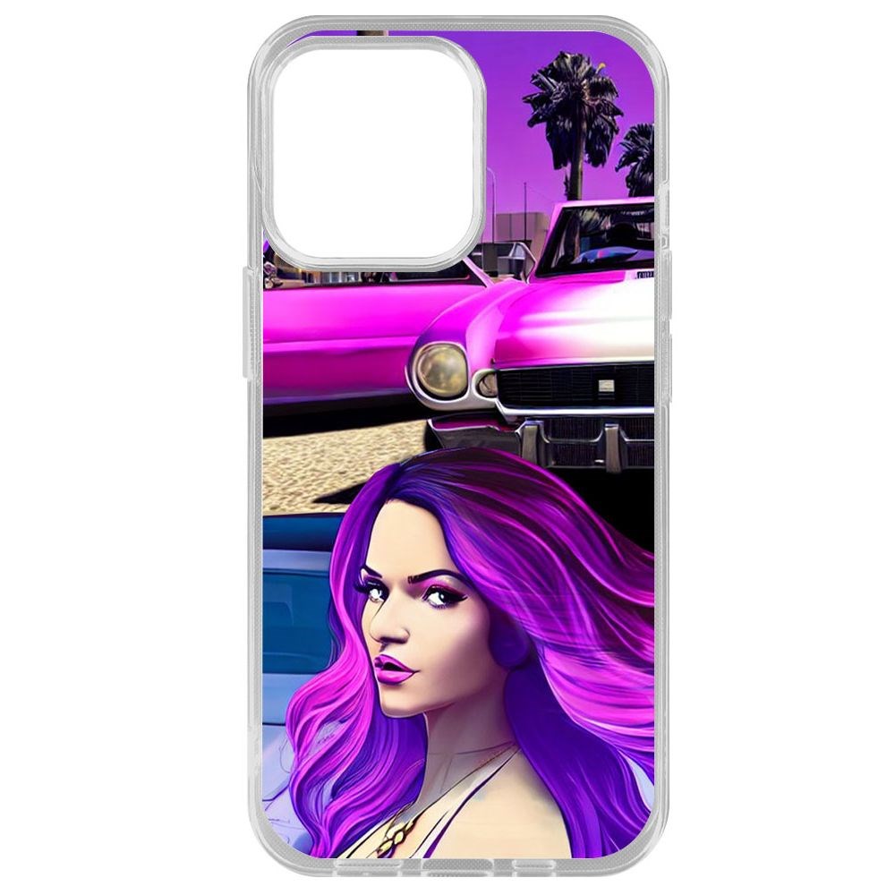 

Чехол-накладка Krutoff Clear Case Жизнь в розовом для iPhone 14 Pro Max, Прозрачный