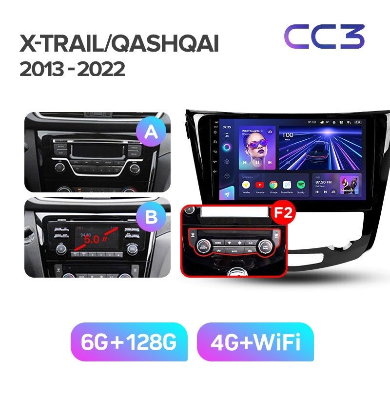 Магнитола TEYES NISSAN X-TRAIL T32 2013-2022 г Комплектация АВ CC3 6128ГБ 4289000₽