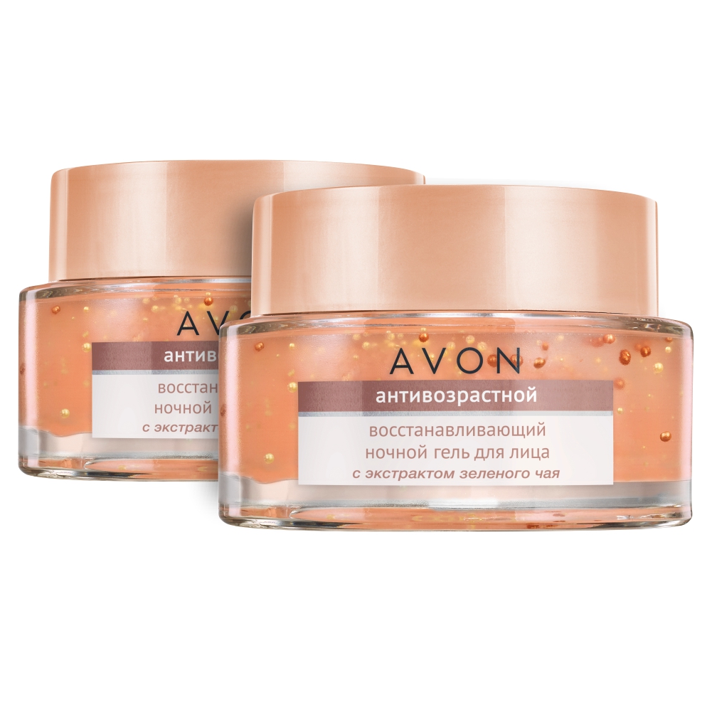 Комплект Ночной гель для лица Avon True Антивозрастной 35+ 50 мл х 2 шт