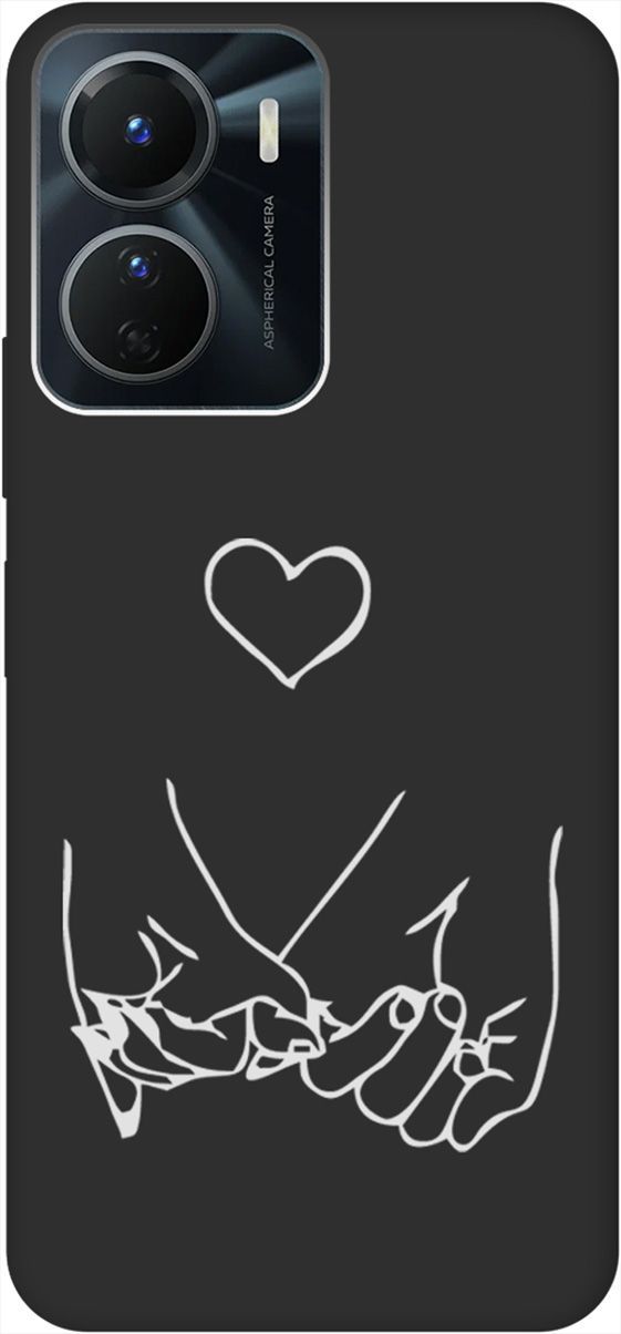 

Матовый Soft Touch Чехол на Vivo Y16 с 3D принтом "Lovers Hands W" черный, Черный;белый, 157761