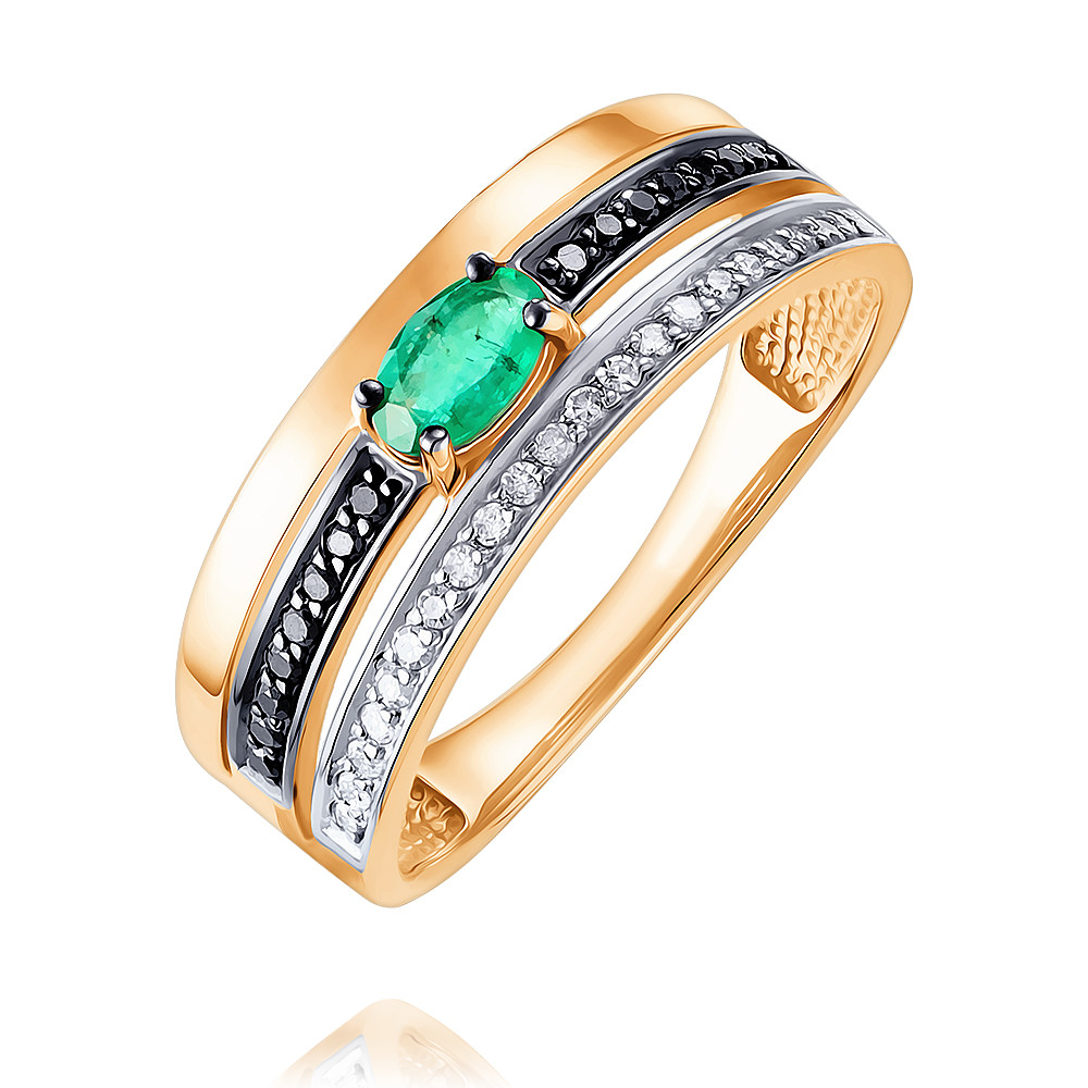 

Кольцо из золота р.  ADAMAS 14039552/01-А50ДЧ-433, бриллиант\изумруд, 14039552/01-А50ДЧ-433