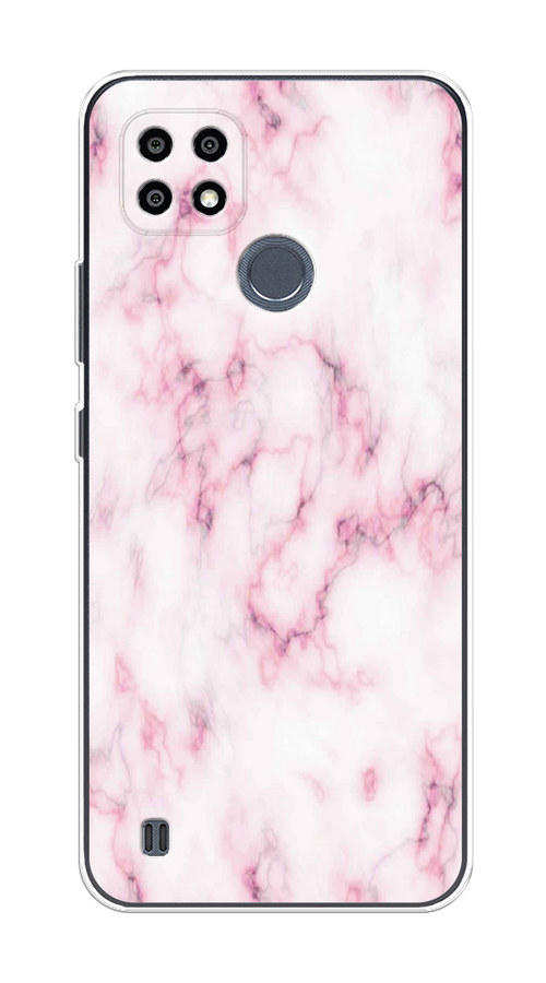 

Чехол на Oppo Realme C21Y/C25Y "Мрамор с розовым", Белый;розовый, 2510950-1