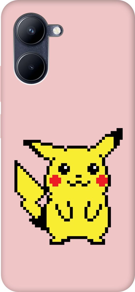 

Чехол на Realme C33 "Pixel Pikachu" розовый, Розовый;желтый, 1577300