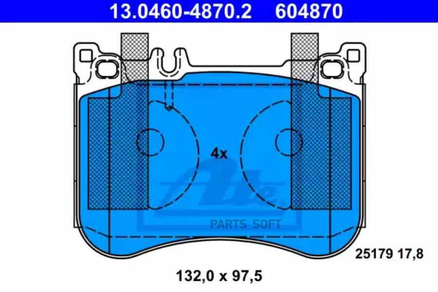 

Колодки MERCEDES-BENZ SL 12- 1шт ATE 13.0460-4870.2