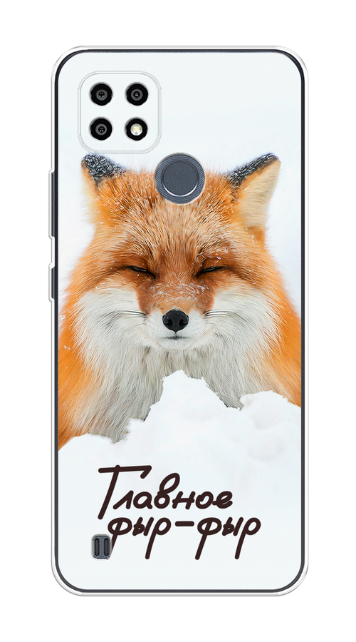

Чехол на Realme C21Y/C25Y "Снежный фыр-фыр", Оранжевый;белый;коричневый, 2510950-1