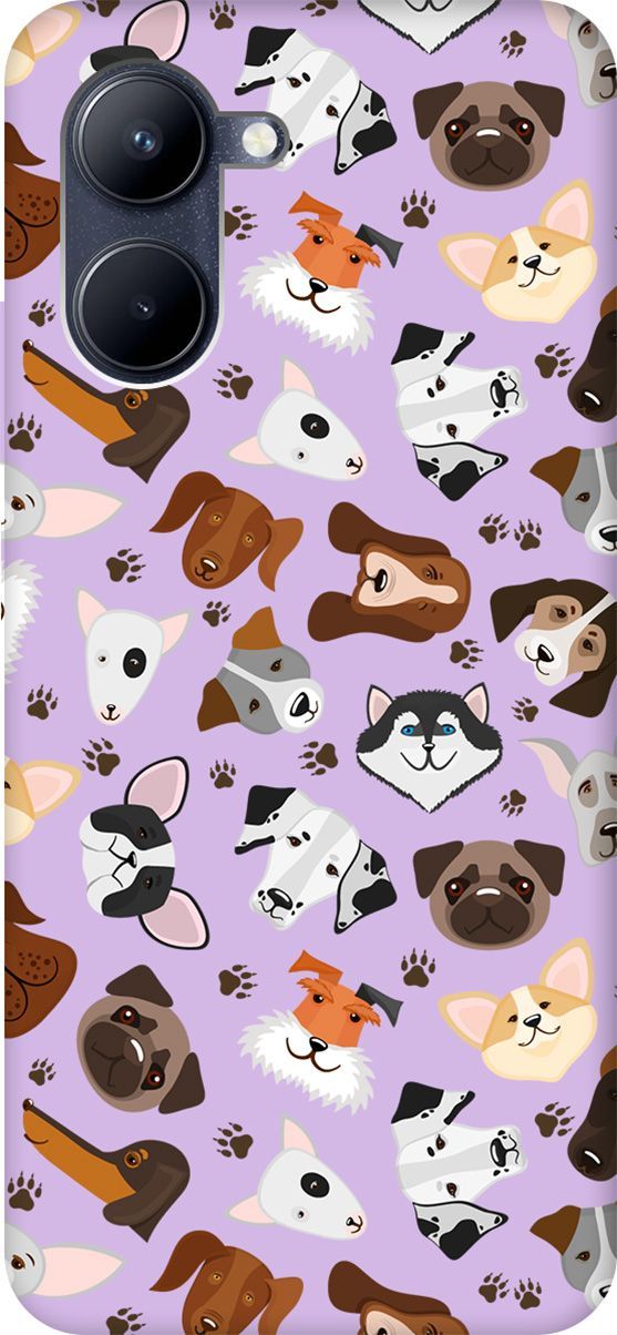 

Чехол на realme C33 Silky Touch Premium с принтом "Dogs Pattern" сиреневый, Фиолетовый;коричневый, 1577200