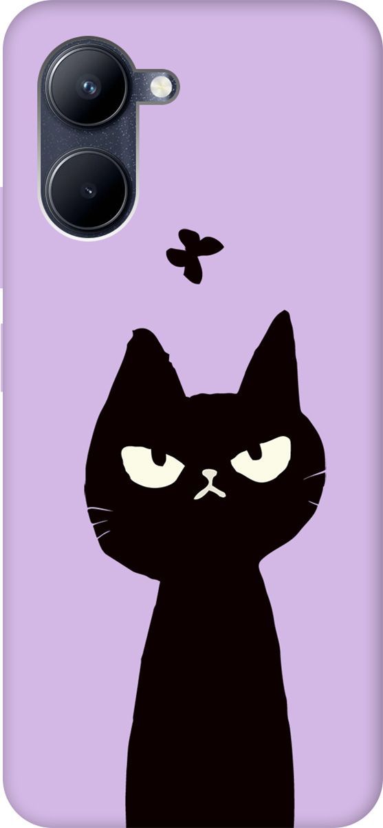 

Чехол на Realme C33 "Disgruntled Cat" сиреневый, Фиолетовый;черный, 1577200