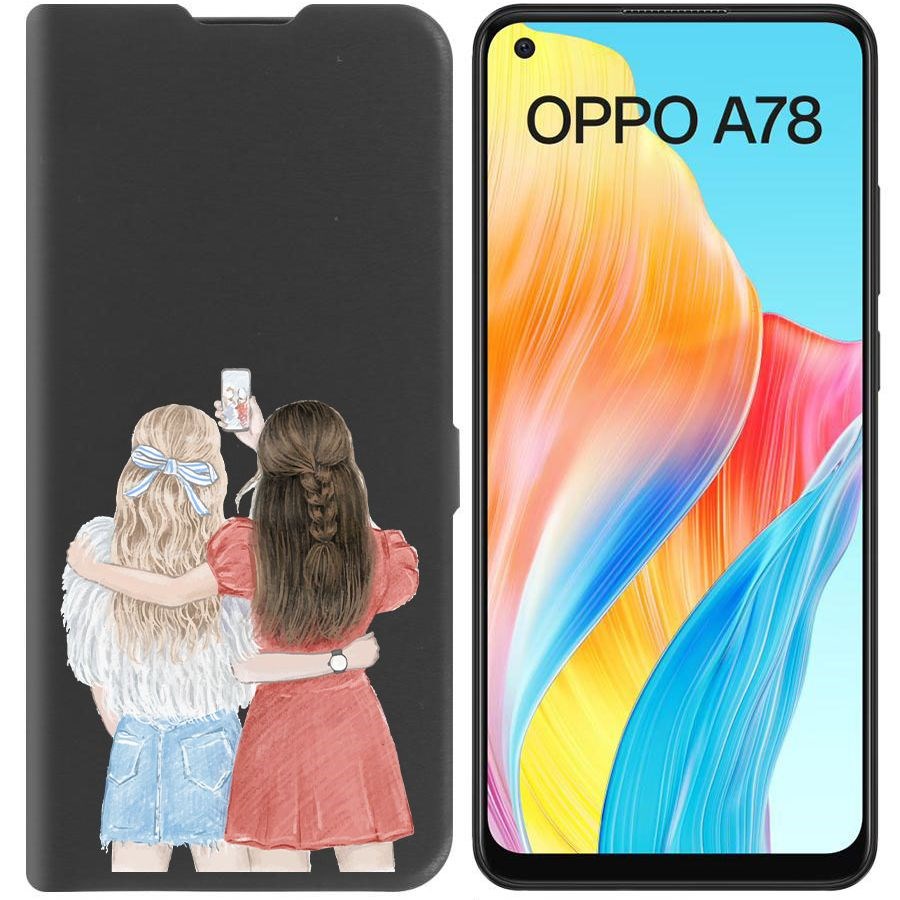 

Чехол-книжка Krutoff Eco Book для Oppo A78 4G Лучшие подруги (черный)