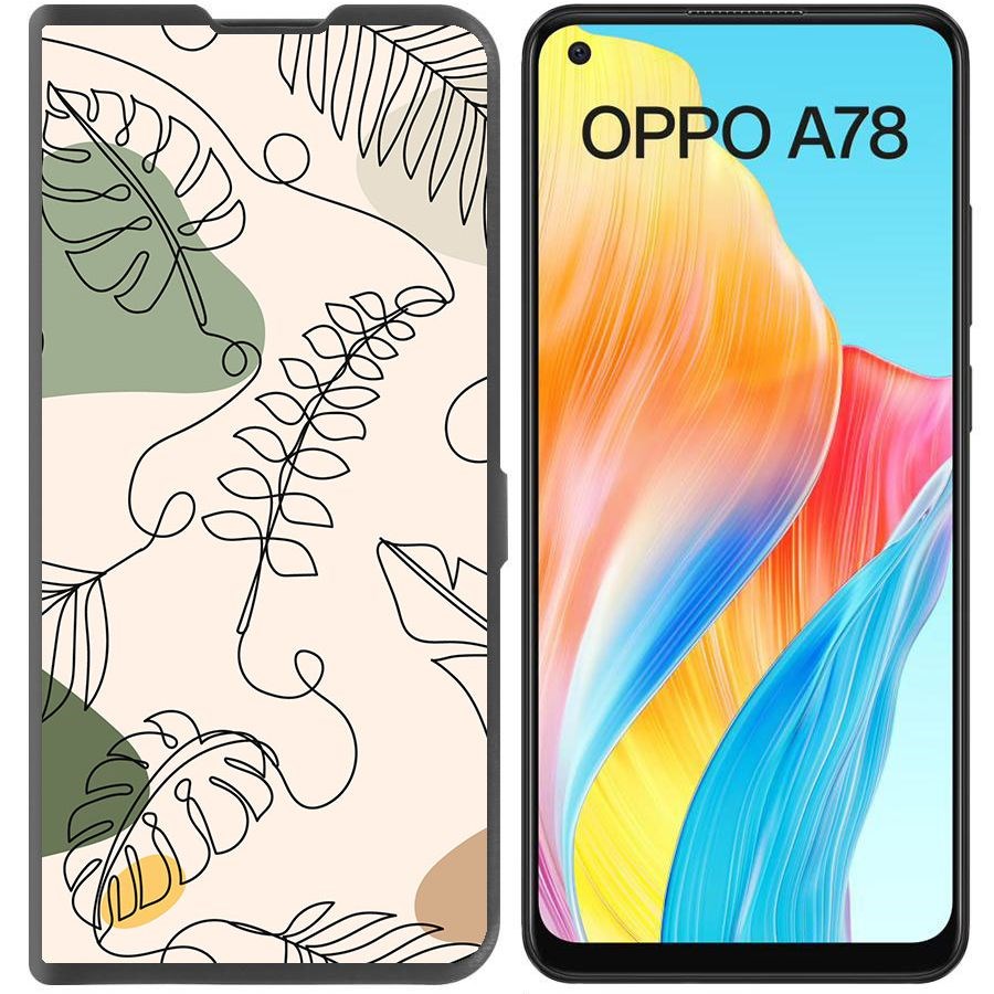 

Чехол-книжка Krutoff Eco Book для Oppo A78 4G Линия весны (черный)