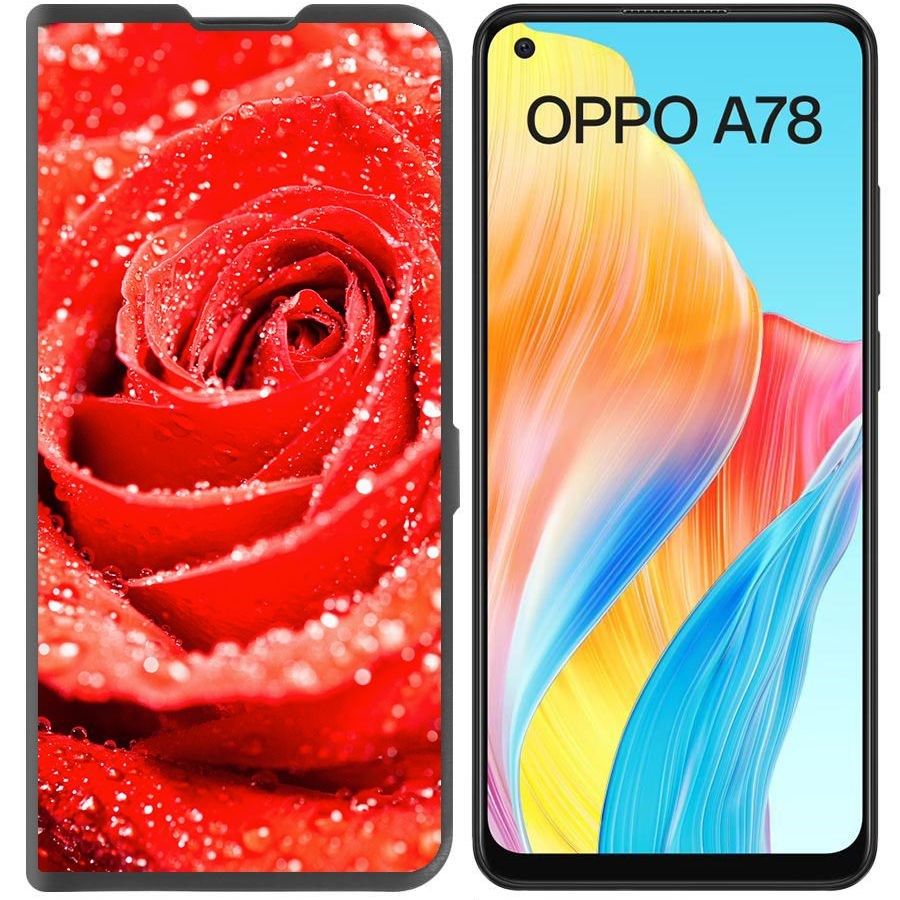 

Чехол-книжка Krutoff Eco Book для Oppo A78 4G Роза (черный)