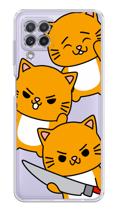 

Чехол на Samsung Galaxy A22/M22/M32 "Опасные котики", Оранжевый;серый;белый, 2103550-1